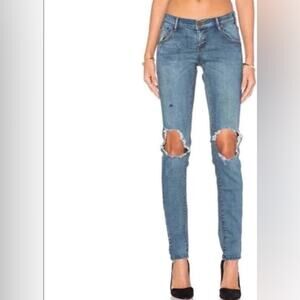 One Teaspoon Loonies Low Waist Fitted Bow Leg Curved Hem size 25